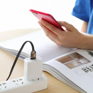 Hoco Καλώδιο Σύνδεσης Κορδόνι U74 Grand 1.2m USB Σε Micro USB Fast Charging 2.4A Μαύρο 715098 | Homidoo.gr