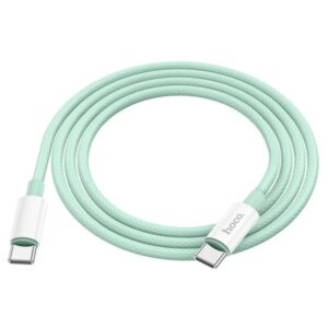 Hoco Καλώδιο Σύνδεσης Κορδόνι X68 1m PD True Color Braided USB-C Σε USB-C 100W 3A Πράσινο 758675 - Image 2