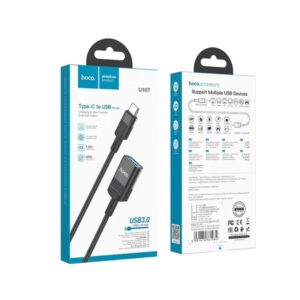 Hoco Καλώδιο Προέκτασης U107 USB-C Αρσενικό Σε USB 3.0 Θηλυκό 5V/2A 5Gbps OTG 1.2m Μαύρο 761934 - Image 5