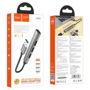 Hoco USB Hub HB26 Με 1xUSB3.0 Και 3xUSB2.0 Γκρι 765468 - Image 4