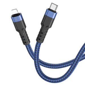 Hoco Καλώδιο Σύνδεσης U110 1.2m Υψηλής Αντοχής Braided USB-C Σε Lightning PD20W 3A Μπλε 770554 - Image 2