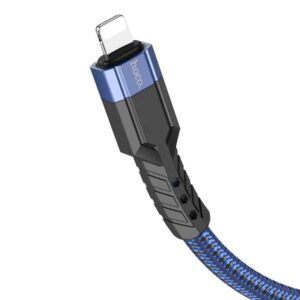 Hoco Καλώδιο Σύνδεσης U110 1.2m Υψηλής Αντοχής Braided USB Σε Lightning 2.4A Μπλε 770578 - Image 4