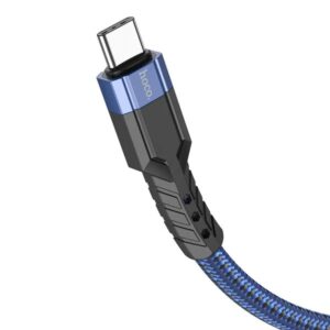 Hoco Καλώδιο Σύνδεσης U110 1.2m Υψηλής Αντοχής Braided USB-C Σε USB-C 60W 20V/3A Μπλε 770639 - Image 4