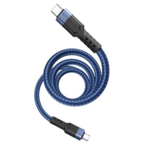 Hoco Καλώδιο Σύνδεσης U110 1.2m Υψηλής Αντοχής Braided USB-C Σε USB-C 60W 20V/3A Μπλε 770639 - Image 3
