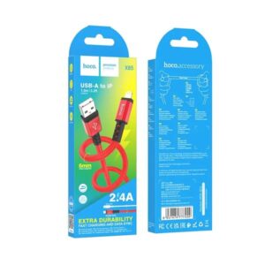Hoco Καλώδιο Σύνδεσης X85 Strength 1m USB-A Σε Lightning 2.4A Υψηλής Αντοχής Κόκκινο 777454 - Image 4