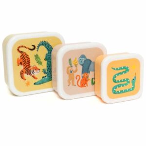 Petit Monkey Φαγητοδοχείο Σετ 3 Τμχ BPA Free - Upside Down Animals PTM-LB56