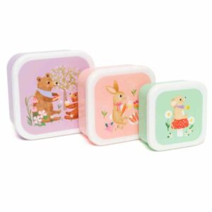 Petit Monkey Φαγητοδοχείο Σετ 3 Τμχ BPA Free - Animals Picnic PTM-LB57