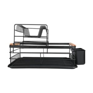 Estia Πιατοθήκη Διώροφη Bamboo Essentials Μεταλλική Με Λαβές 41x30x20cm Μαύρη 01-23546 - Image 3