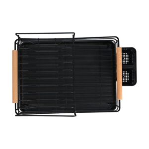 Estia Πιατοθήκη Διώροφη Bamboo Essentials Μεταλλική Με Λαβές 41x30x20cm Μαύρη 01-23546 - Image 4