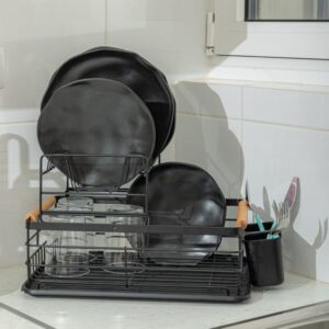 Estia Πιατοθήκη Διώροφη Bamboo Essentials Μεταλλική Με Λαβές 41x30x20cm Μαύρη 01-23546 - Image 2