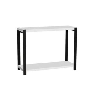 Pakoworld Επιτραπέζια Ραφιέρα Lerf 45x17x35εκ Λευκό-Μαύρο 321-000035