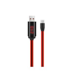 Hoco Καλώδιο Σύνδεσης Κορδόνι U29 1m LED Display USB Σε Micro USB Fast Charging 2.0A Κόκκινο 62974