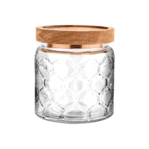 Estia Δοχείο Αποθήκευσης 500ml Φ10x11cm Γυάλινο Ανάγλυφο Allure Διαφανές 01-23591