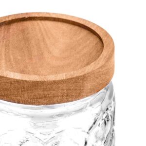 Estia Δοχείο Αποθήκευσης 500ml Φ10x11cm Γυάλινο Ανάγλυφο Allure Διαφανές 01-23591 - Image 3
