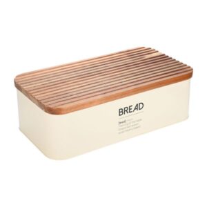 Estia Ψωμιέρα 42x23x13cm Allure Μεταλλική-Ξύλινη Ivory 01-24833