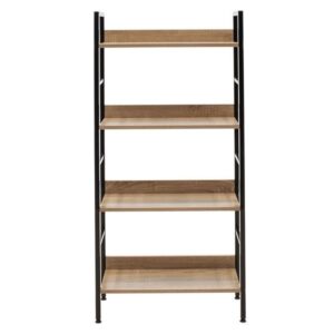 Pakoworld Βιβλιοθήκη Ramon 60x28x125.5cm Φυσικό-Μαύρο 085-000002 - Image 2