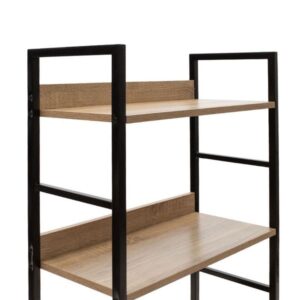 Pakoworld Βιβλιοθήκη Ramon 60x28x125.5cm Φυσικό-Μαύρο 085-000002 - Image 3