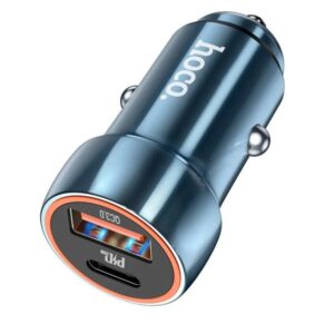Hoco Φορτιστής Αυτοκινήτου Dual Z46A Blue Whale USB-Α 18W QC3.0 Και USB-C PD 20W Μπλε 770349 - Image 5