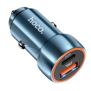 Hoco Φορτιστής Αυτοκινήτου Dual Z46A Blue Whale USB-Α 18W QC3.0 Και USB-C PD 20W Μπλε 770349