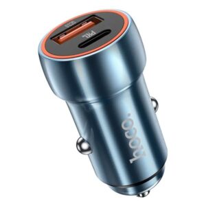 Hoco Φορτιστής Αυτοκινήτου Dual Z46A Blue Whale USB-Α 18W QC3.0 Και USB-C PD 20W Μπλε 770349 - Image 2