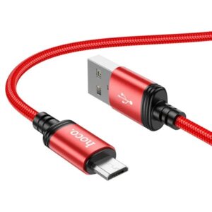 Hoco Καλώδιο Σύνδεσης X89 Wind 1m USB Σε Micro USB 2.4A Braided Κόκκινο 784353 - Image 2