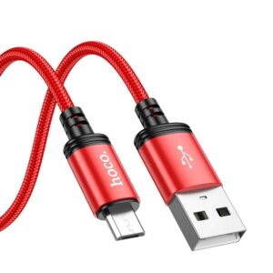 Hoco Καλώδιο Σύνδεσης X89 Wind 1m USB Σε Micro USB 2.4A Braided Κόκκινο 784353
