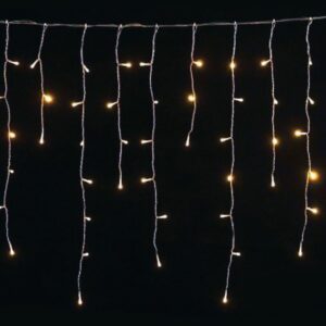 Vetur Βροχή Ασύμμετρη 300 LED Ενδιάμεσο - Soft Λευκό Σταθερό 6x0.7m Επεκτεινόμενο IP44 Διαφανές Καλώδιο 9780669