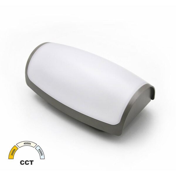 Adeleq LED ΑΠΛΙΚΑ PC 12W CCT IP65 ΓΚΡΙ 21-01286