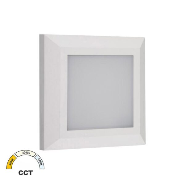 Adeleq LED ΦΩΤΙΣΤΙΚΟ PC ΕΠΙΤΟIXO ΤΕΤΡΑΓΩΝ0 D125mm 4W CCT IP65 ΛΕΥΚΟ 3-97008