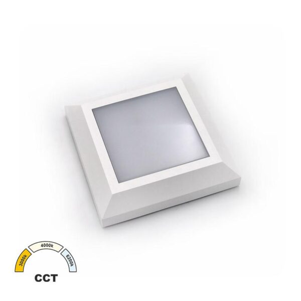 Adeleq LED ΦΩΤΙΣΤΙΚΟ PC ΕΠΙΤΟIXO ΤΕΤΡΑΓΩΝ0 D125mm 4W CCT IP65 ΛΕΥΚΟ 3-97008