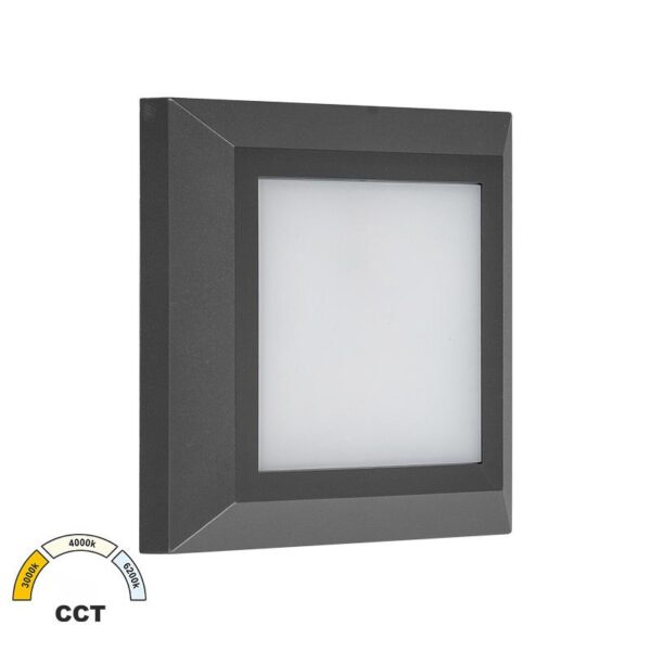 Adeleq LED ΦΩΤΙΣΤΙΚΟ PC ΕΠΙΤΟIXO ΤΕΤΡΑΓΩΝ0 D125mm 4W CCT IP65 ΓΡΑΦΙΤΗΣ 3-97018