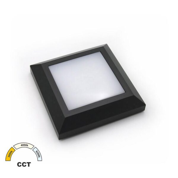 Adeleq LED ΦΩΤΙΣΤΙΚΟ PC ΕΠΙΤΟIXO ΤΕΤΡΑΓΩΝ0 D125mm 4W CCT IP65 ΓΡΑΦΙΤΗΣ 3-97018