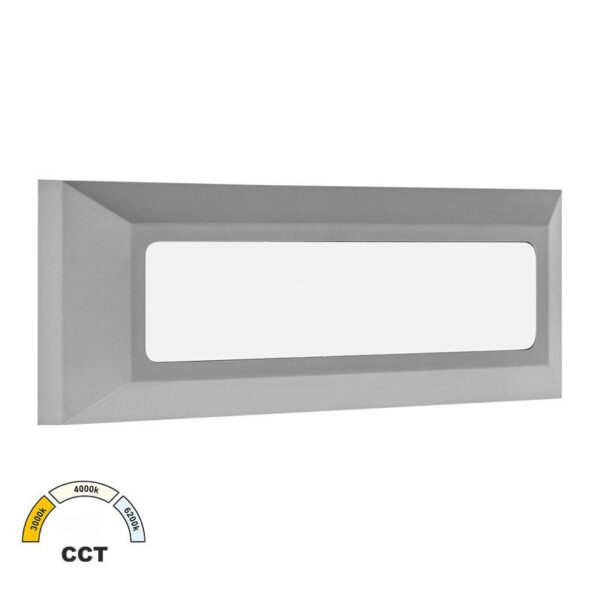 Adeleq LED ΦΩΤΙΣΤΙΚΟ PC ΕΠΙΤΟΙΧΟ ΟΡΘΟΓΩΝΙΟ 4W CCT IP65 ΓΚΡΙ 3-9768