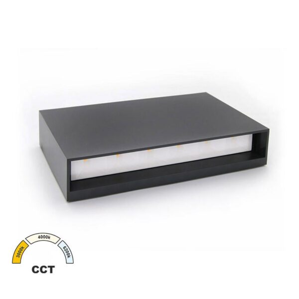 Adeleq LED ΦΩΤΙΣΤ.PC ΟΡΘΟΓΩΝΙΟ ΔΙΠΛΗ ΚΑΤΕΥΘ.12W CCT IP65 ΓΡΑΦΙΤΗ 9-91218