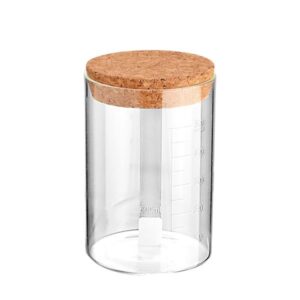 Estia Δοχείο Αποθήκευσης Γυάλινο 500ml Φ10xY15cm Με Ένδειξη Δοσομέτρησης Και Καπάκι Φελλού Διαφανές 01-25076 - Image 2