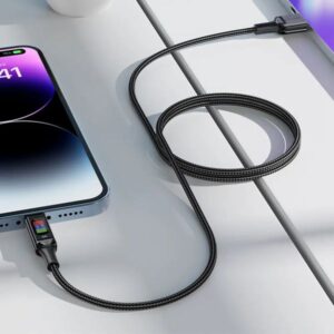 Acefast Καλώδιο Σύνδεσης 1.2m USB-A Σε USB-C 60W 20V/3A Με Ένδειξη Τάσης Μαύρο C7-04 | Homidoo.gr