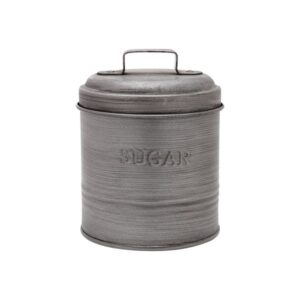 Estia Δοχείο Ζάχαρης Μεταλλικό 11x11x14cm Με Αεροστεγές Καπάκι Ασημί 01-13318