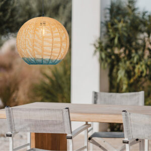 Eurolamp Φωτιστικό Κρεμαστό 1xΕ27 Φ50cm Rattan Arte Illumina Φυσικό Μπεζ-Γαλάζιο 144-33031 - Image 2