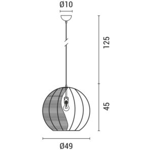 Eurolamp Φωτιστικό Κρεμαστό 1xΕ27 Φ50cm Rattan Arte Illumina Φυσικό Μπεζ-Γαλάζιο 144-33031 - Image 3