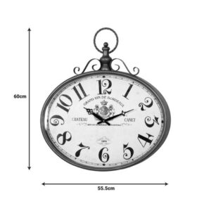 Inart Ρολόι Τοίχου Krepi Μεταλλικό 55.5x6.5x60εκ Καφέ 351-000022 - Image 2