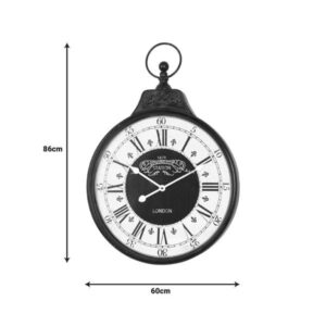 Inart Ρολόι Τοίχου Cloco Μεταλλικό 60x6x86εκ Μαύρο 351-000023 - Image 2