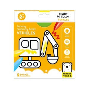Banana Panda Βιβλία Ζωγραφικής 2Τμχ 2+ Ετών Looong Με Οχήματα - Vehicles BP50154