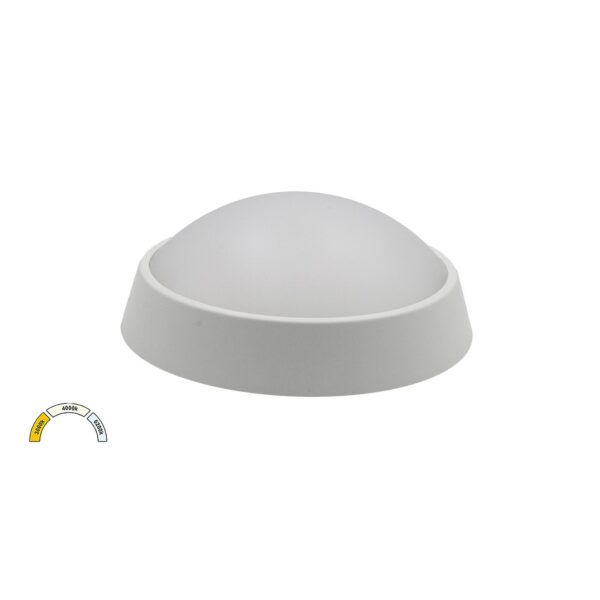 Adeleq LED ΠΛΑΦΟΝΙΕΡΑ PC ΣΤΡΟΓΓΥΛΗ Φ180mm 15W CCT IP65 ΛΕΥΚΗ 21-1801508