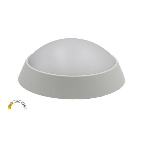 Adeleq LED ΠΛΑΦΟΝΙΕΡΑ PC ΣΤΡΟΓΓΥΛΗ Φ220mm 20W CCT IP65 ΛΕΥΚΗ 21-2001508