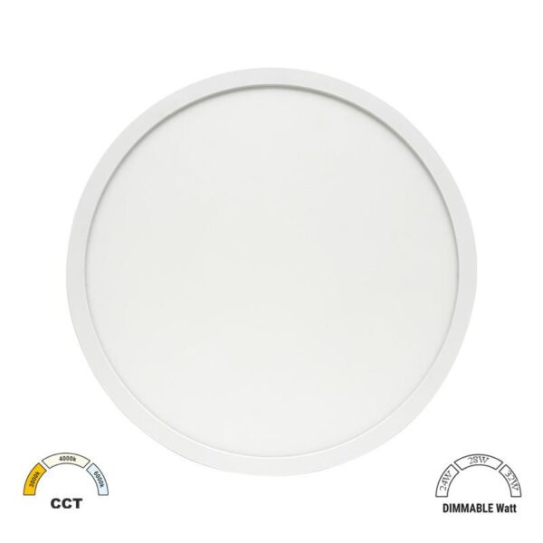 Adeleq LED ΠΛΑΦ. PC ΜΕ ΦΩΤ.BACKLIT Φ383mm CCT 24-28-32W IP40 ΛΕΥΚΗ 21-383320
