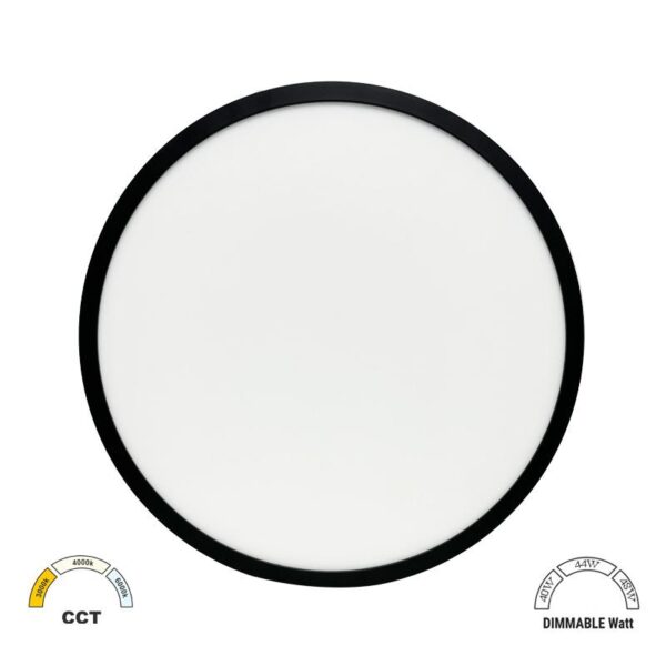 Adeleq LED ΠΛΑΦΟΝΙΕΡΑ PC Φ583mm CCT 40-44-48W IP40 ΜΑΥΡΗ 21-583481