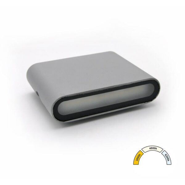 Adeleq LED ΦΩΤ.ΑΛΟΥΜ.ΕΠΙΤ.ΔΙΠΛΗΣ ΚΑΤΕΥΘ.6W CCT ΙΡ54 ΓΚΡΙ 3-8966