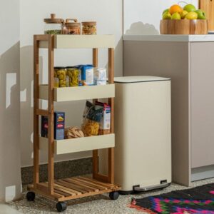 Estia Τρόλεϊ Κουζίνας Allure 4 Επιπέδων 40x30x88cm Ivory 01-24970 | Homidoo.gr