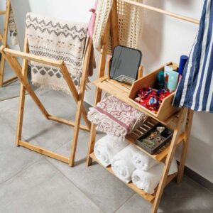 Estia Ραφιέρα Δαπέδου Οργάνωσης 53x30x152cm Βamboo Essentials Με 3 Ράφια Φυσικό 02-27490 - Image 4