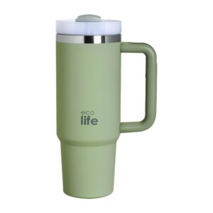 Ecolife Θερμός - Ποτήρι Ανοξείδωτο Με Καλαμάκι 900ml Bay Leaf 33-BO-5013 - Image 2